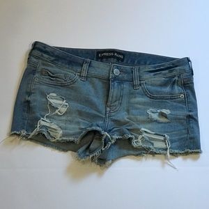 Express Light Wash Jean Shorts